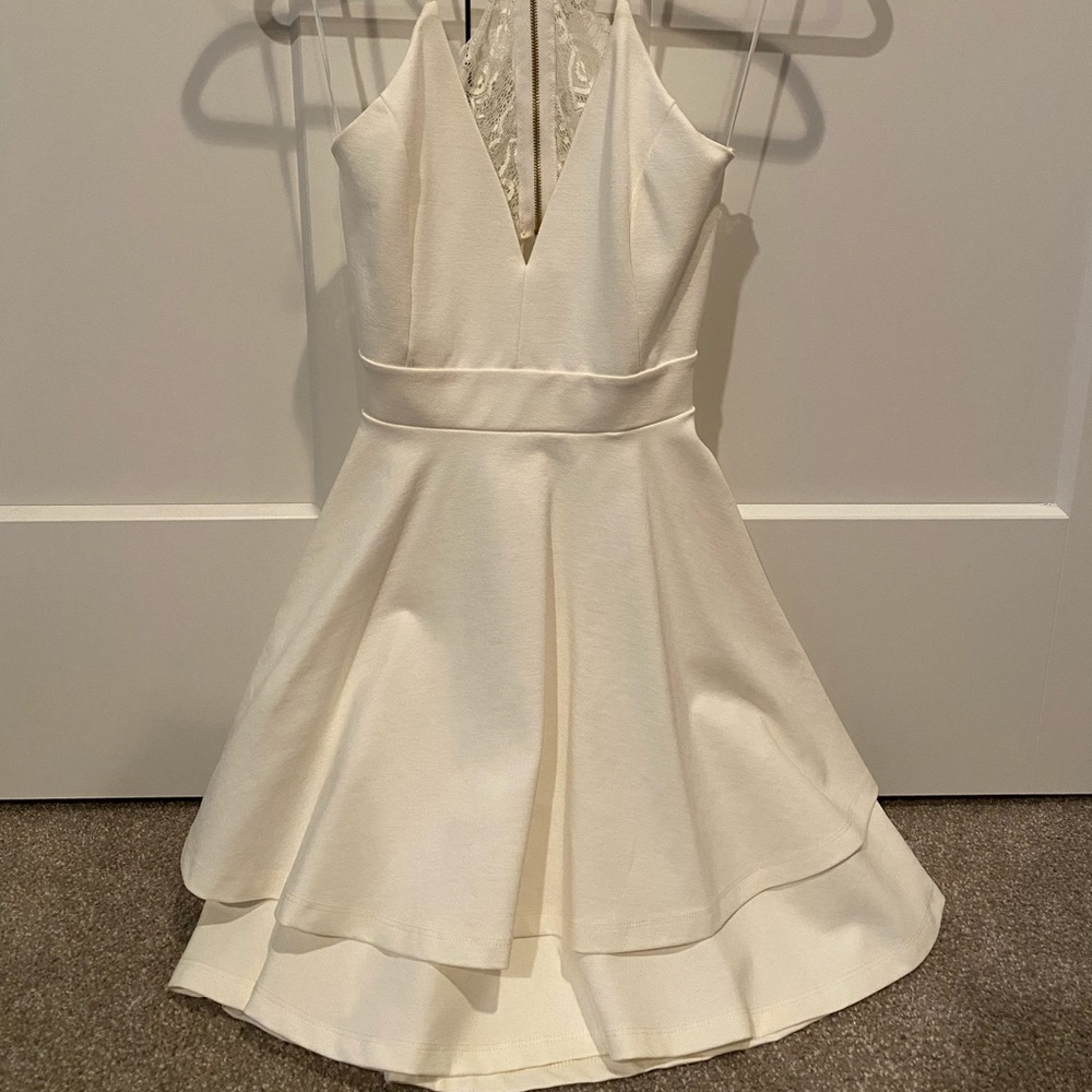White backless dress
